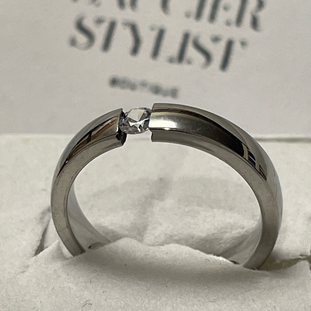 Cz Gemstone Stainless Steel Ring